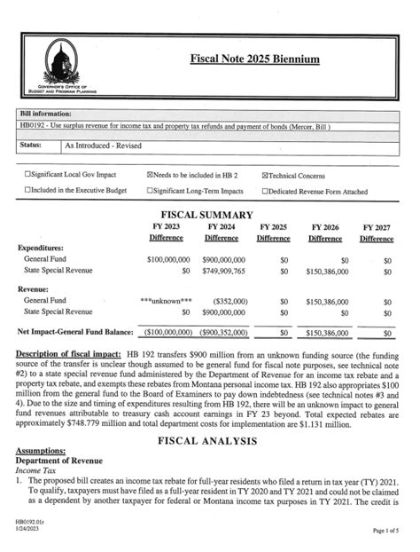 Montana Tax Rebate 2025