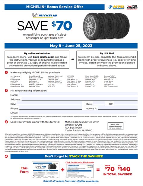 Michelin Tire Rebate 2025 Dates