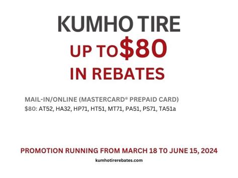 Kumho Tires Mail In Rebate