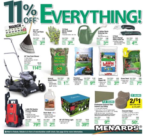 Menards 11 Percent Rebate Dates 2025