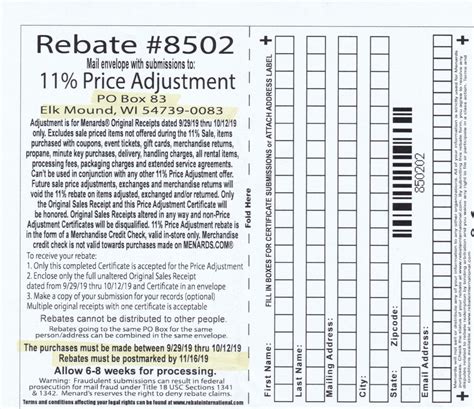 Menards Rebate 11 Percent