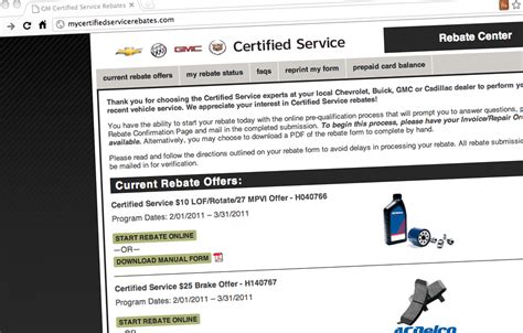 Gm Certified Service Rebates