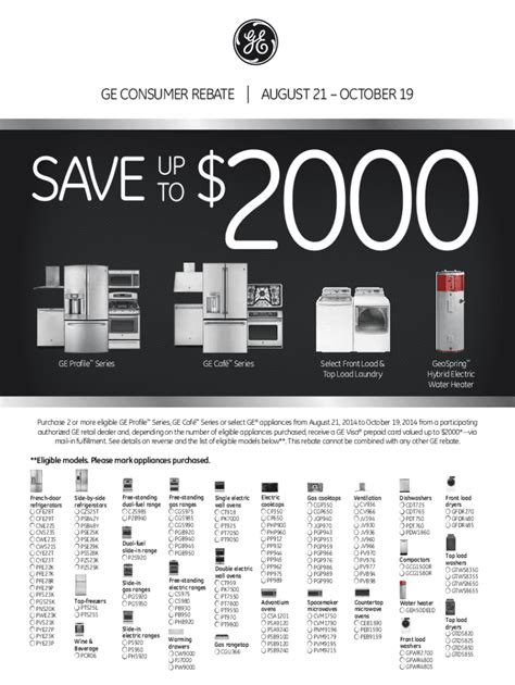 Ge Appliance Rebate Form Online