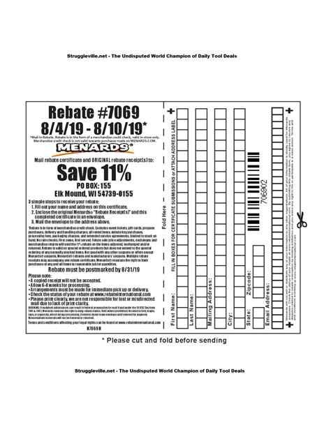 Printable Menards Rebate Form Pdf
