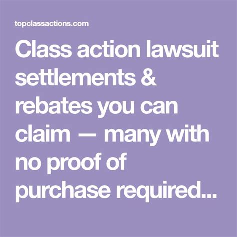 Class Action Rebates No Proof