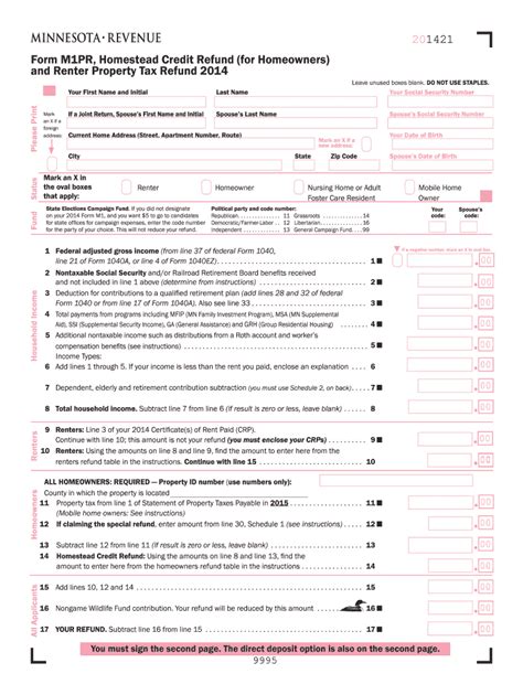 Mn Property Tax Rebate Form