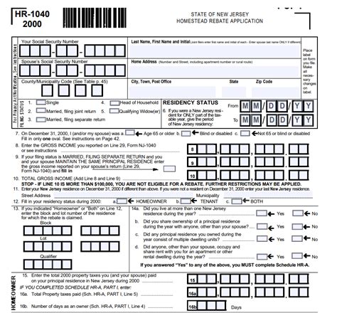 Homestead Rebate In Nj