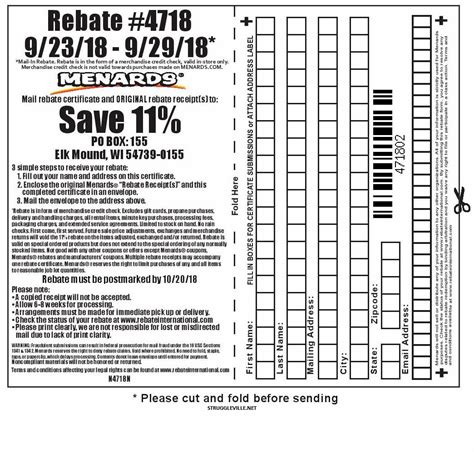 Menards Online Rebate Submission
